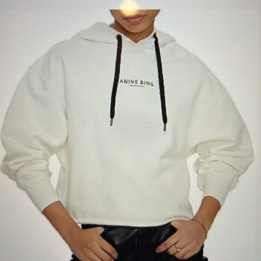 Anine Bing Hoodie with Black Drawstrings